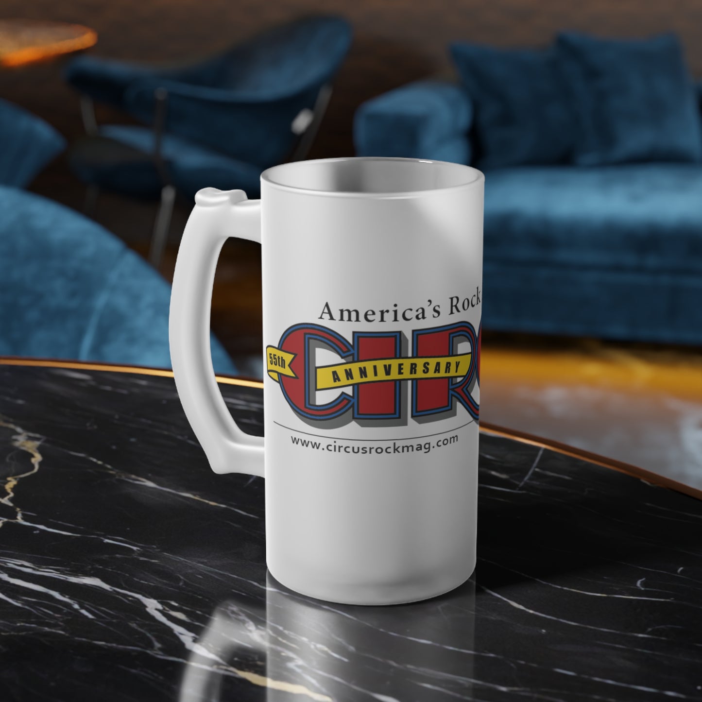 55th Anniversary Frosted Glass Beer Mug