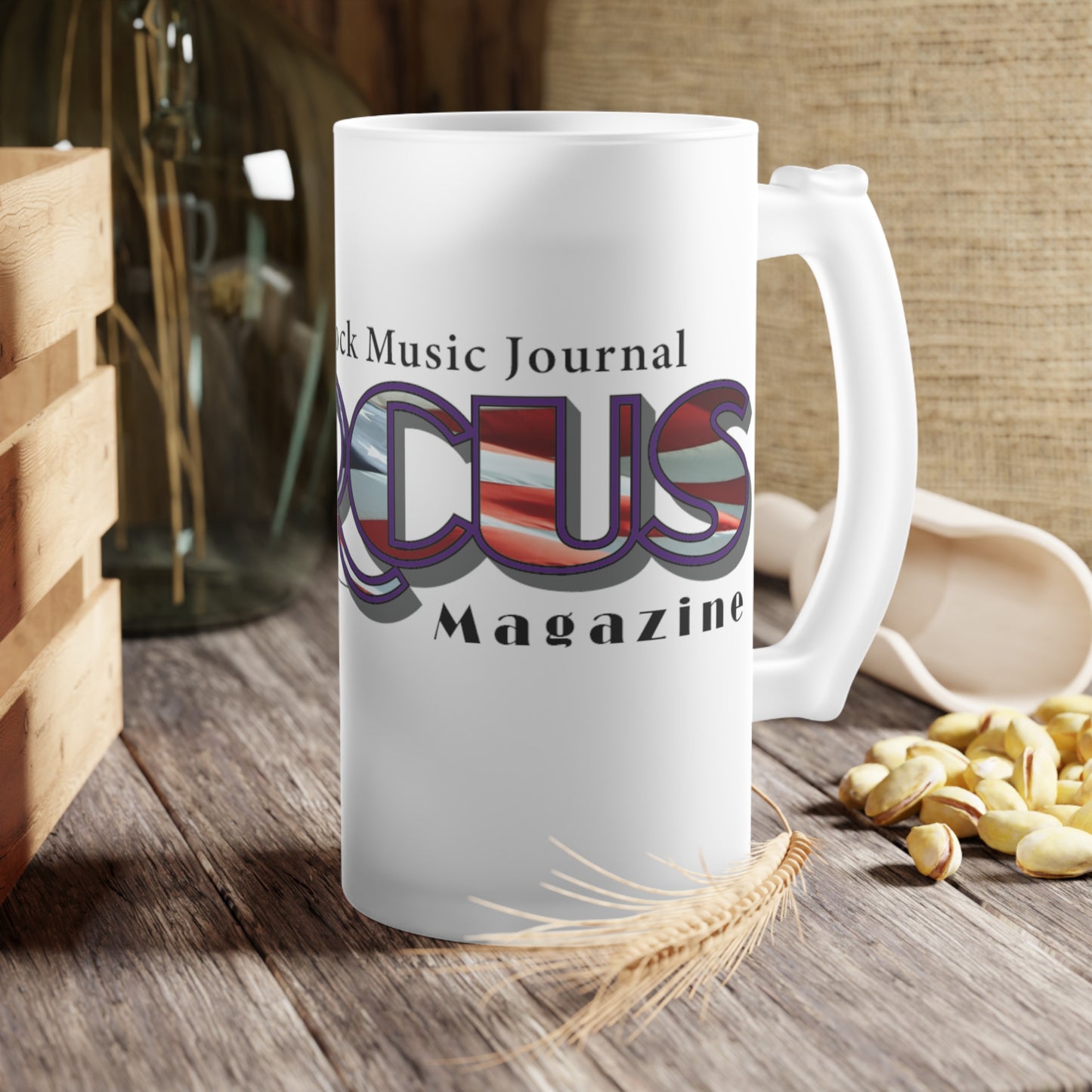 Patriotic Frosted Glass Beer Mug