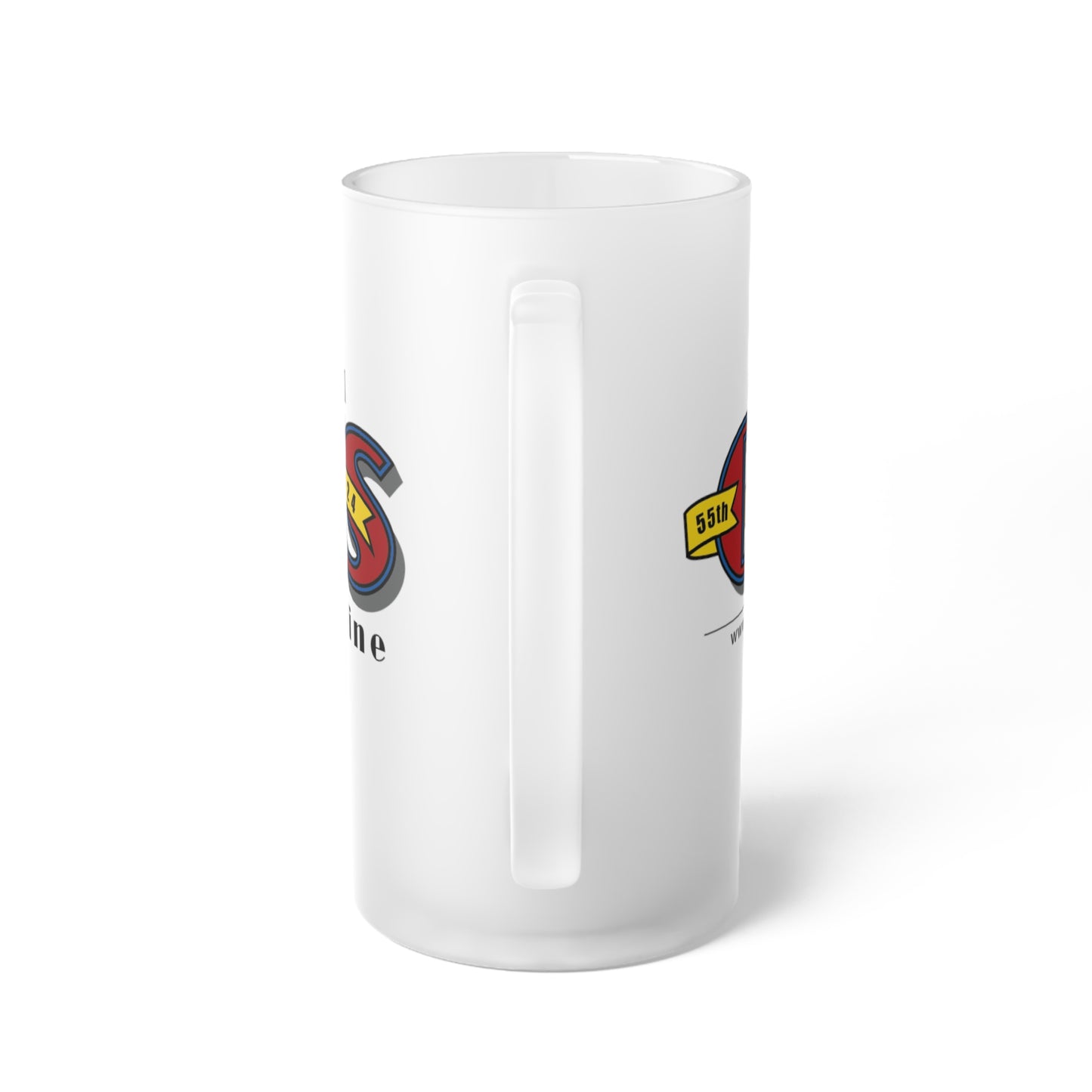 55th Anniversary Frosted Glass Beer Mug