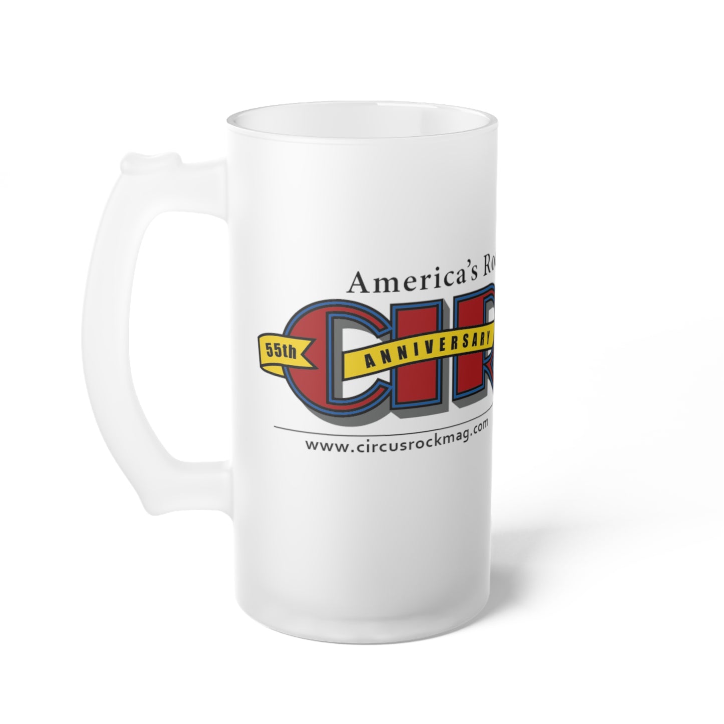 55th Anniversary Frosted Glass Beer Mug